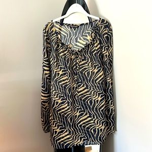 Animal print tunic size L, fine fabric , polyester